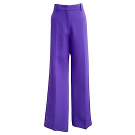Calças clássicas de lã violeta Valentino Roxo
