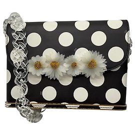Bolsa de ombro com estampa de bolinhas pretas / brancas Charlotte Olympia Preto