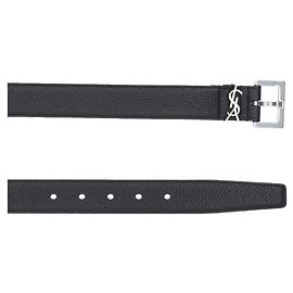 Saint Laurent CASSANDRE GEBÜGELTER LEDERGÜRTEL Schwarz