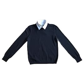Chanel-Shirt collar with removable collar-Black