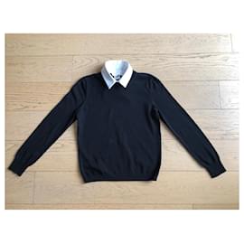 Chanel-Shirt collar with removable collar-Black