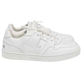 Céline Baskets basses Celine CT-04 en cuir blanc Blanc Écru