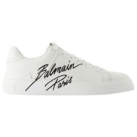 Baskets B-Court - Balmain - Cuir - Blanc Blanc