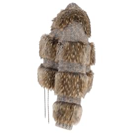 Chanel-Chanel Tweed and Faux Fur Jacket in Brown Cashmere-Brown,Red