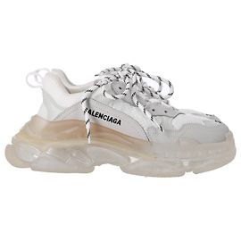 Balenciaga Triple S Sneakers mit transparenter Sohle aus weißem Polyester Weiß