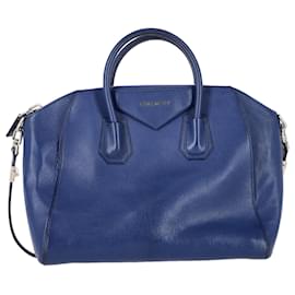 Givenchy-Givenchy Antigona Satchel in Blue Leather-Blue