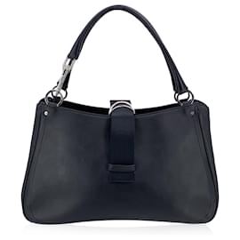 Dior-Christian Black Canvas Hardcore Crystal Shoulder Bag-Black