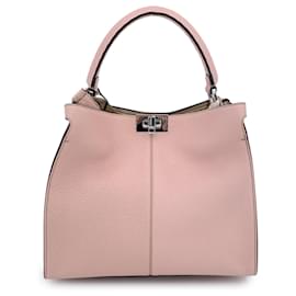 Fendi-Selleria Pink Leather Peekaboo X-Lite Medium Top Handle Bag-Pink