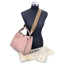 Fendi-Selleria Pink Leather Peekaboo X-Lite Medium Top Handle Bag-Pink