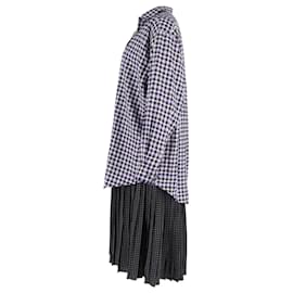 Balenciaga- Balenciaga Layered Patterned Midi Dress in  Multicolor Cotton-Multiple colors