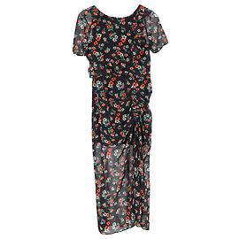 Robe midi à imprimé floral froncé Maje Rancho en chiffon multicolore Multicolore