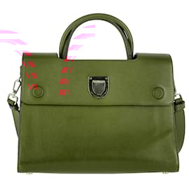 Dior-Dior Diorever Top Handle Bag in Red Leather -Red,Dark red