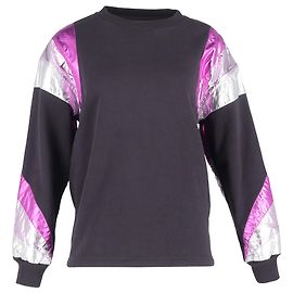 Menji Metallic Stripe Sweatshirt von Isabel Marant aus verblasster schwarzer Baumwolle Schwarz