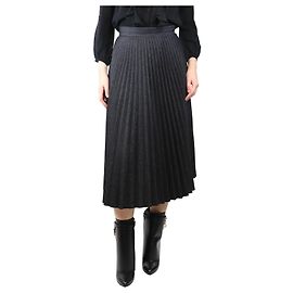 Eric Bompard Jupe midi plissée en denim noir - taille S Noir