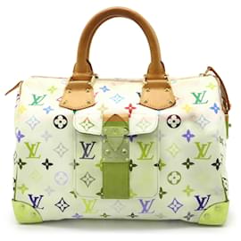 Louis Vuitton-Louis Vuitton Monogram Multicolor Speedy 30 Handbag-White,Multiple colors