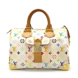 Louis Vuitton-Louis Vuitton Monogram Multicolor Speedy 30 Handbag-White,Multiple colors