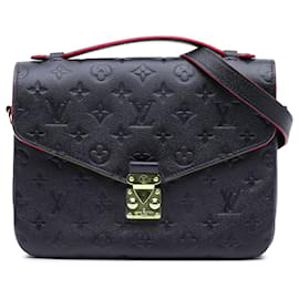 Louis Vuitton-Louis Vuitton Blue Monogram Empreinte Pochette Metis-Blue,Navy blue