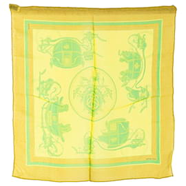 Hermès-Hermès Yellow Ex Libris Silk Scarf-Yellow