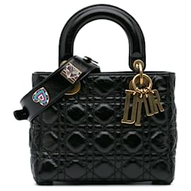 Dior-Dior Black Small Crinkled Patent Cannage My ABCDior Lady Dior-Black