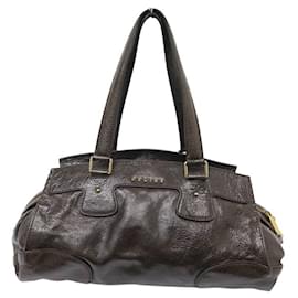 Céline-CELINE TOTE HAND BAG BROWN LEATHER SHOULDER BAG-Brown