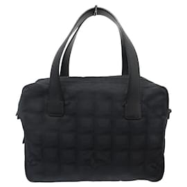 Chanel-SAC A MAIN CHANEL MINI CROISIERE EN TOILE NOIRE MATELASSE LOGO CC HAND BAG-Noir