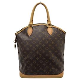 Louis Vuitton-SAC A MAIN LOUIS VUITTON LOCKIT GM VERTICAL TOILE MONOGRAM CABAS TOTE BAG-Marron