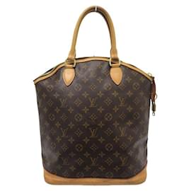 Louis Vuitton-SAC A MAIN LOUIS VUITTON LOCKIT GM VERTICAL TOILE MONOGRAM CABAS TOTE BAG-Marron