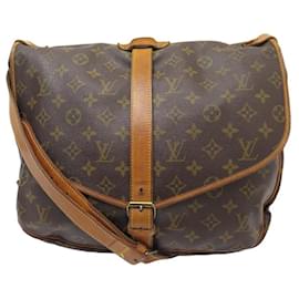 Louis Vuitton-VINTAGE LOUIS VUITTON SAUMUR GM M42254 MONOGRAM CANVAS HANDBAG-Brown