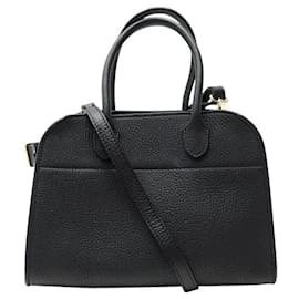 The row-THE ROW SOFT MARGAUX 10 W1190L133BLPL BLACK LEATHER SHOULDER HAND BAG-Black