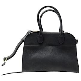 The row-THE ROW SOFT MARGAUX 10 W1190L133BLPL BLACK LEATHER SHOULDER HAND BAG-Black