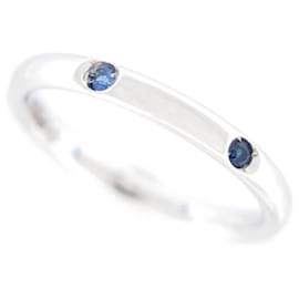 Pomellato-NEW POMELLATO RING ALLIANCE LUCCIOLE 6 BLUE SAPPHIRES T54 WHITE GOLD RING-Silvery