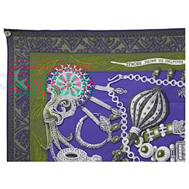 Hermès-NINE HERMES SCARF ZENOBIE QUEEN OF PALMYRA A. FAIVRE SQUARE 90 SILK SCARF-Multiple colors