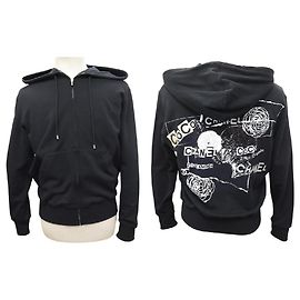 NEUF PULL CHANEL P63299 SWEAT A CAPUCHE GRAFFITI COCO CAMELIA CAMBON M 50 Noir