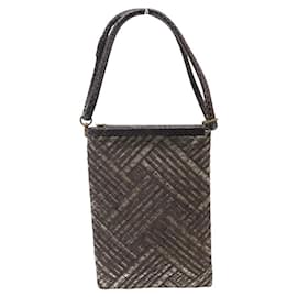 Bottega Veneta-SAC BOTTEGA VENETA FOLDABLE CLUTCH 183269 INTRECCIATO LEATHER GOLD & PYTHON-Golden