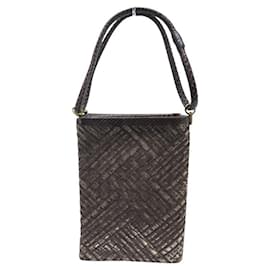 Bottega Veneta-SAC BOTTEGA VENETA FOLDABLE CLUTCH 183269 INTRECCIATO LEATHER GOLD & PYTHON-Golden