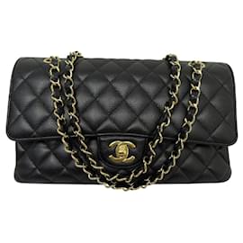 Chanel-NEUF SAC A MAIN CHANEL TIMELESS CLASSIQUE MEDIUM 11.12 EN CUIR CAVIAR BAG-Noir