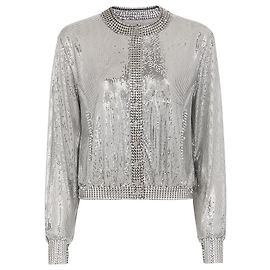 Paco Rabanne Silver knit bomber jacket Silvery Metallic