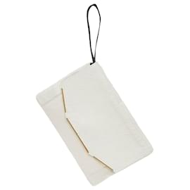 Lanvin-Lanvin Miss Sartorial off white calf hair gold bar flap envelope clutch bag-White,Cream