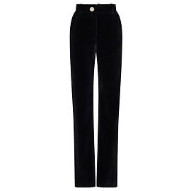 Paco Rabanne Pantalones de terciopelo con detalle de cristal Negro