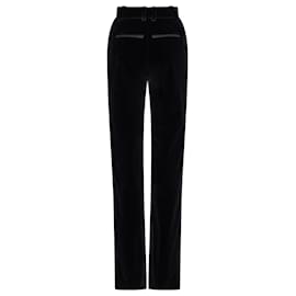 Paco Rabanne-Velvet pants with crystal detail-Black
