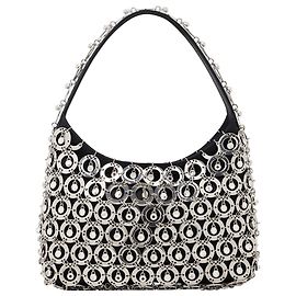 Paco Rabanne Borsa hobo con cristalli Argento Metallico
