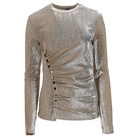 Paco Rabanne Drapierter Top aus Lurex in Gold Silber Metallisch