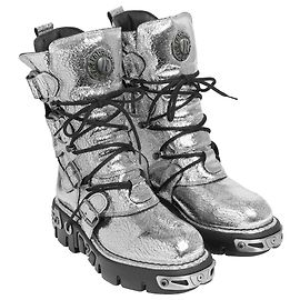 Paco Rabanne Rabanne x New Rock Silver Boots Silvery Metallic