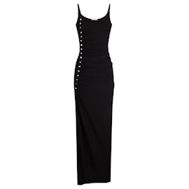 Paco Rabanne-Long Black Dress in cotton jersey-Black