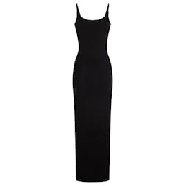 Paco Rabanne-Long Black Dress in cotton jersey-Black
