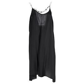 Paco Rabanne Kurzes Kleid mit verzierten Trägern Schwarz