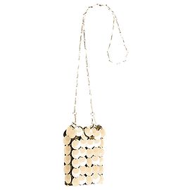 Paco Rabanne Mini sparkle discs Gold Bag Golden Metallic