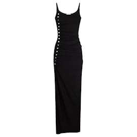 Paco Rabanne-Long Black Dress in cotton jersey-Black