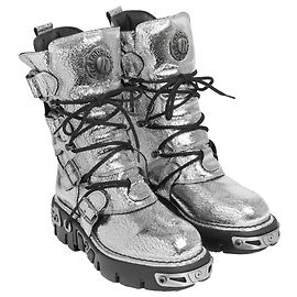 Paco Rabanne Rabanne x New Rock Silver Boots Silvery Metallic