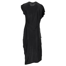 Paco Rabanne-Black drapé pression dress in jersey-Black